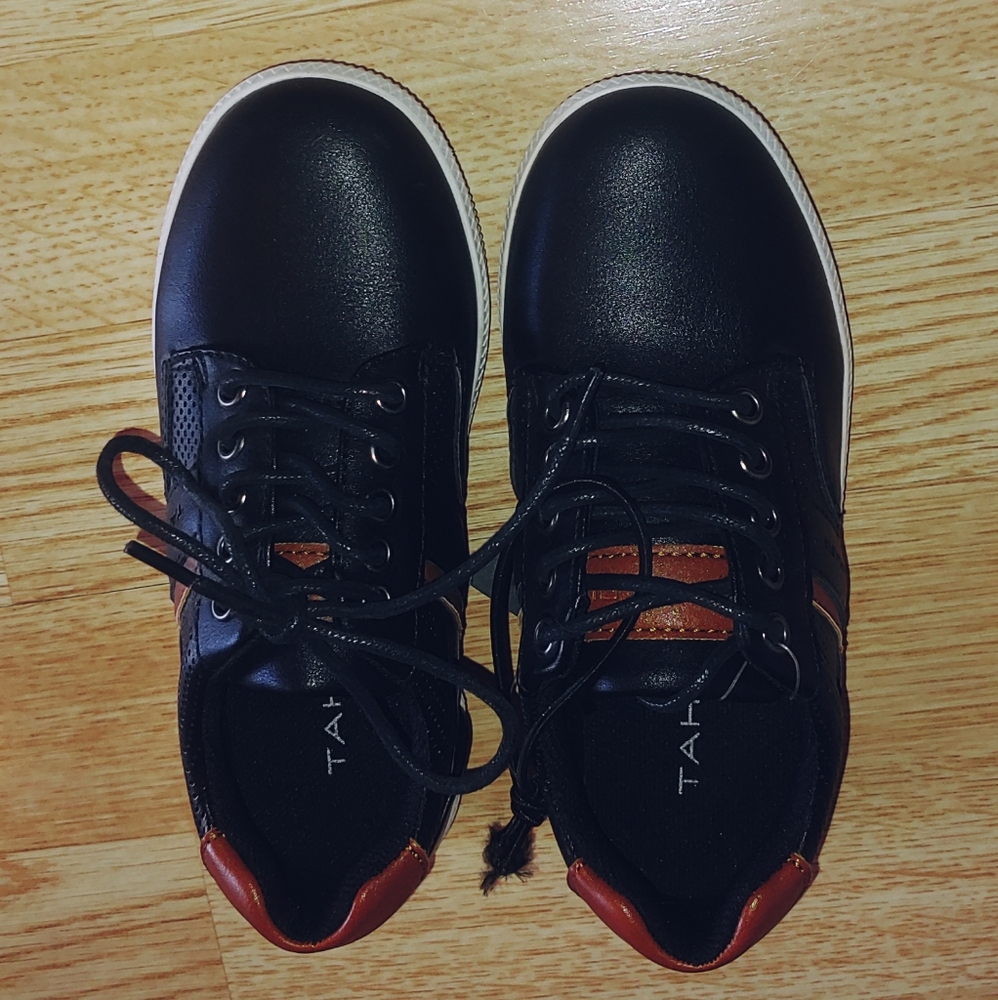 Tahari brown/black size 11m toddler boy dressy gym shoes